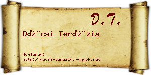 Décsi Terézia névjegykártya